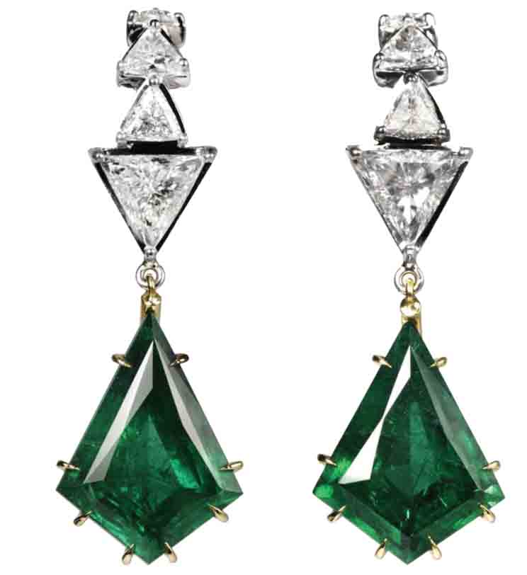ARA VARTANIAN Emerald Drop Earrings