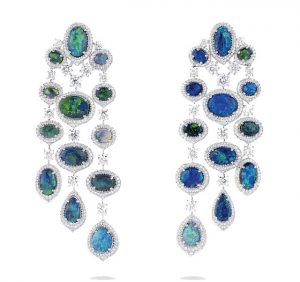 DAVID MORRIS Opal and Diamond Earrings