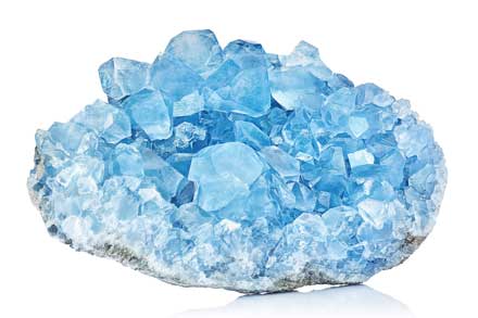 Sky Blue Celestine Crystal Stone macro mineral gemstone