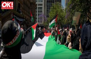 THOUSANDS OF AUSTRALIANS PARTICIPATE IN PRO-PALESTINIAN RALLY IN SUPPORT OF GAZA.